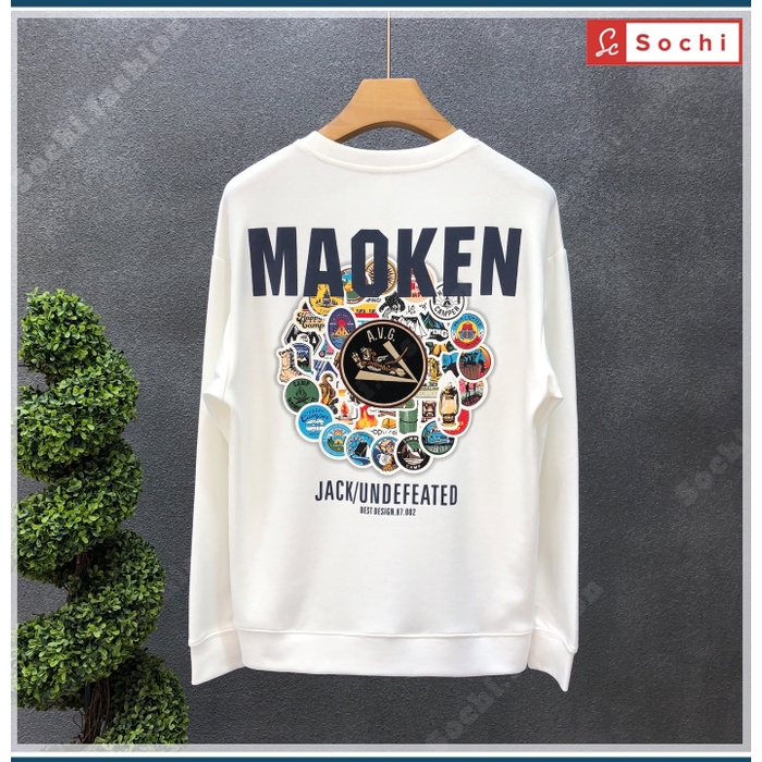 Áo thun nam tay dài chất đẹp, áo thun nam cotton, thời trang in Maoken mã SW632