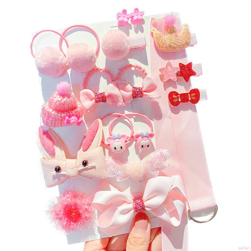 Set 18 Kẹp Nơ Dễ Thương Cho Bé Gái 1-4 Tuổi Se7En