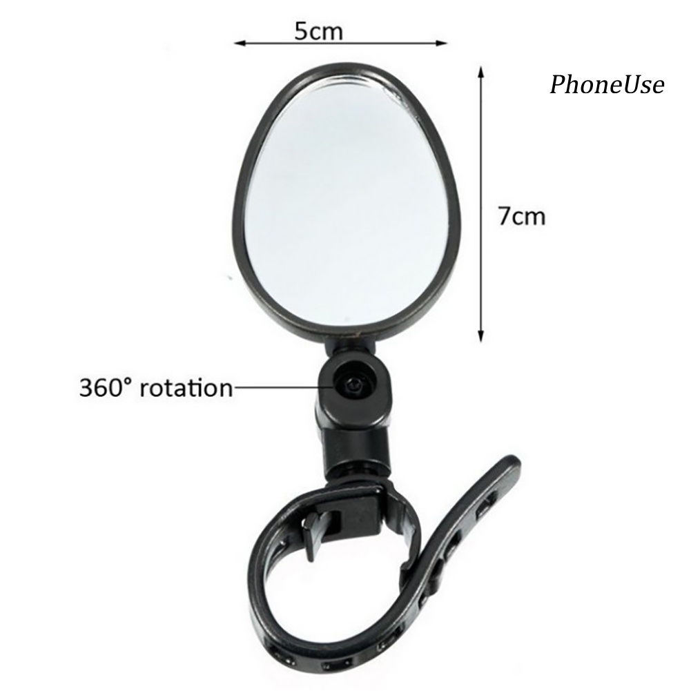 Gương chiếu hậu xoay 360 độ gắn tay lái xe đạp