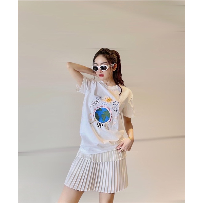 PRIORITY Sunny T-shirt/ Áo thun trắng thêu PRIORITY