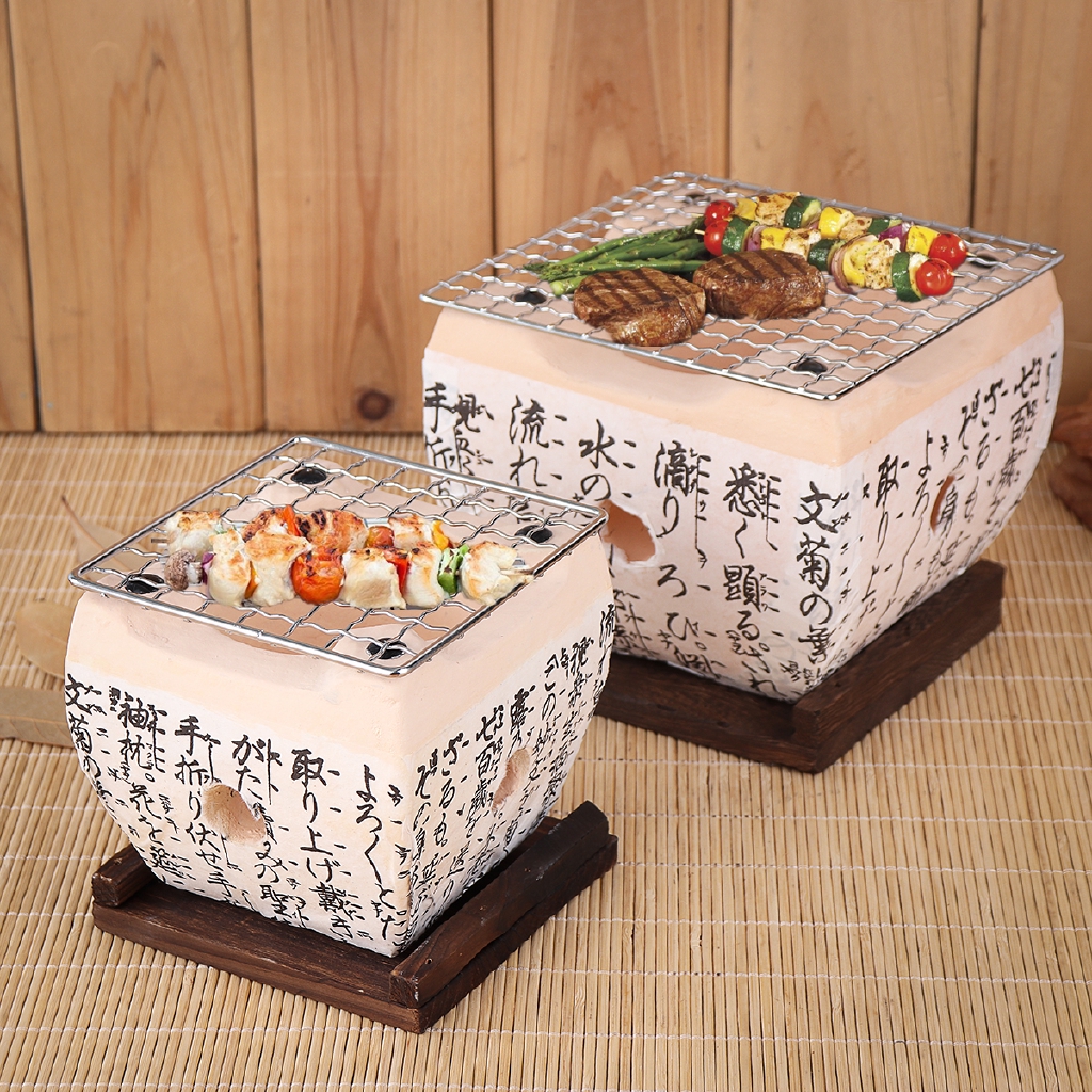 Bàn nướng than gốm Hibachi cho thịt nướng BBQ phong cách Nhật Bản Hàn Quốc