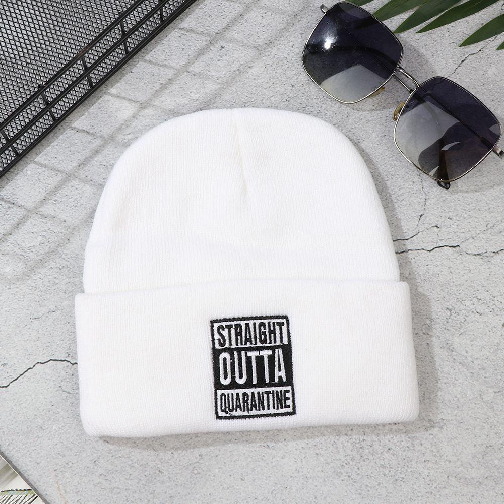 Mũ Beanie Dệt Kim Mềm Mại Thêu Họa Tiết Thời Trang Thu Đông