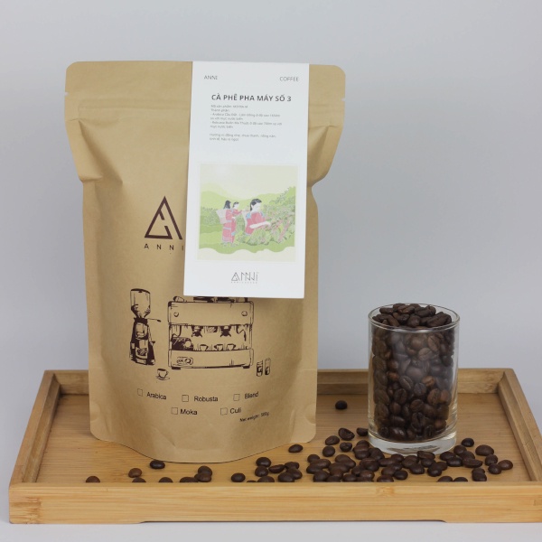 Cà phê pha máy số 3 Anni Coffee - đắng nhẹ nhàng, hài hòa, xen kẽ giữa 1 chút chua nhẹ và 1 chút ngọt