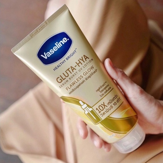 Dưỡng Thể Body Trắng Da Vaseline Healthy Bright GLUTA HYA Serum Burst Lotion 10X Thái Lan 330ml Ban Ngày và Ban Đêm
