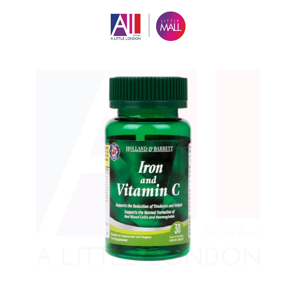 [TOP 1 SHOPEE] 30 Viên bổ sung sắt và vitamin C Holland &amp; Barrett Iron and Vitamin C (Bill Anh)