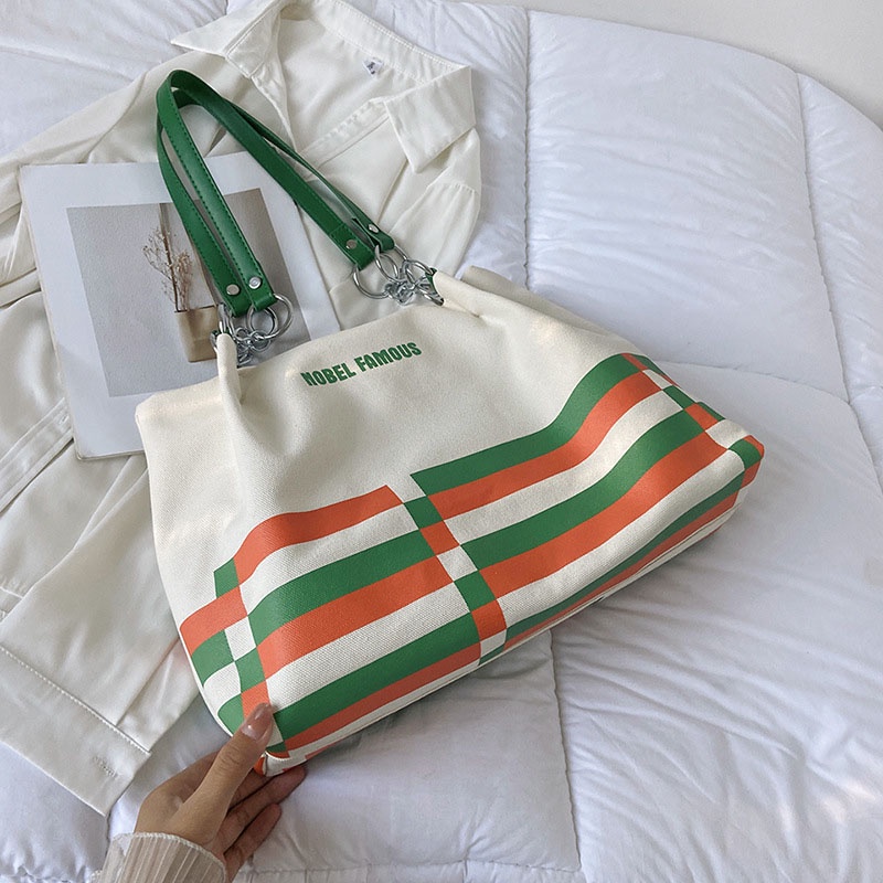 Túi Xách Đeo Vai Vải Bạt Ngăn Chứa Rộng Thời Trang Nữ