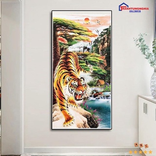 Tranh đính đá mãnh hổ chiêu tài DD9801 (90cm x 50cm)