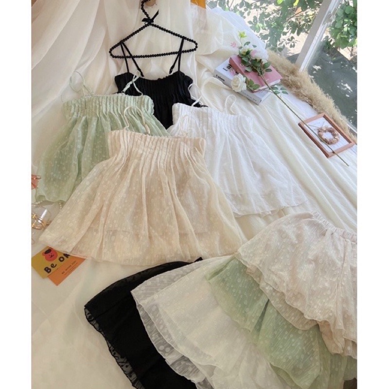 Bộ hai dây dáng búp bê hoa văn giọt nước