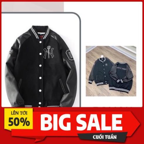 SALE Áo khoác bomber nam nữ unisex ROMAN áo bóng chày chất nỉ tay da đẹp thời trang cao cấp BM01