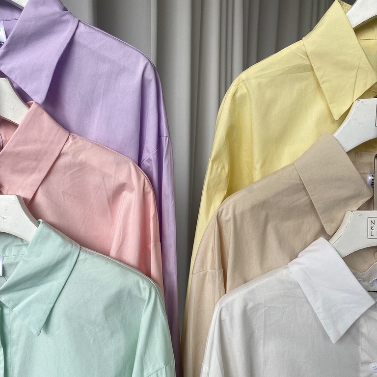 Áo sơ mi cotton pastel HQ - AV848