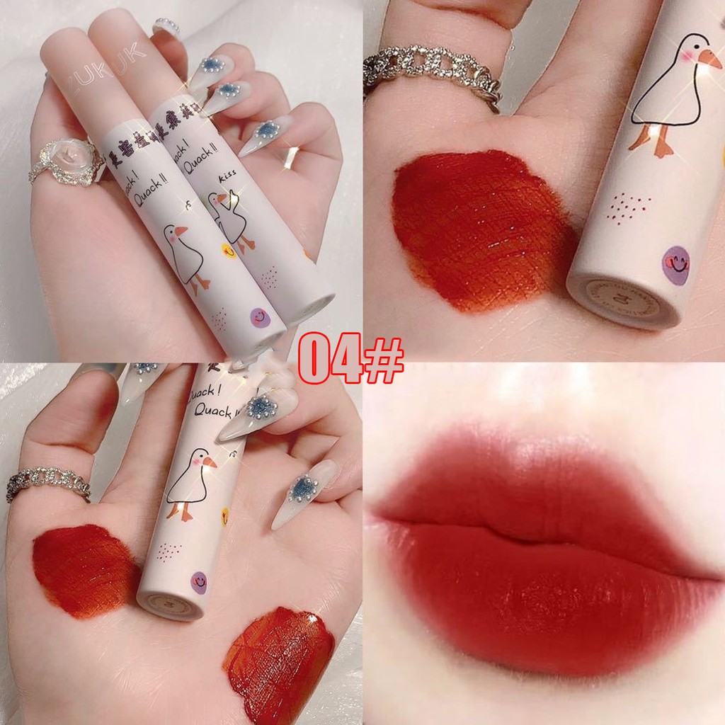(Hàng Mới Về) Son Kem Lì Mịn Mượt Như Nhung Kháng Nước Và Lâu Trôi Với Thiết Kế Hình Chú Vịt Dễ Thương | BigBuy360 - bigbuy360.vn