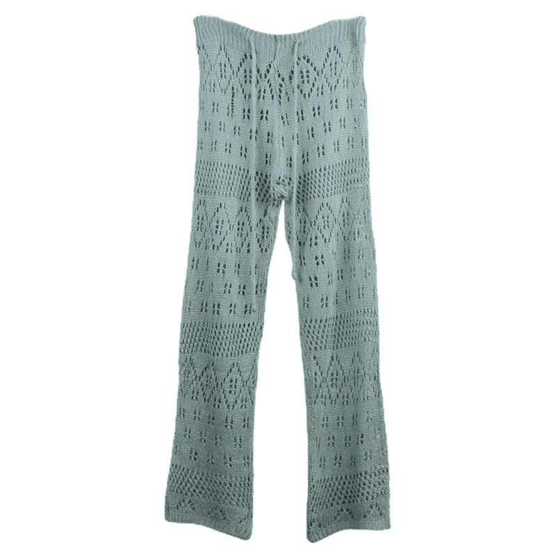 Quần Bơi Lưới Rỗng Lưng Cao Ống Rộng Phối Dây Rút Thời Trang Mùa Hè Cho Nữ