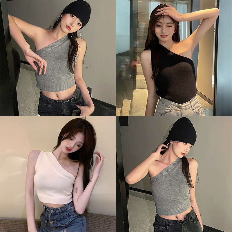 Áo Tank Top Một Dây Thời Trang Hàn Quốc Cho Nữ