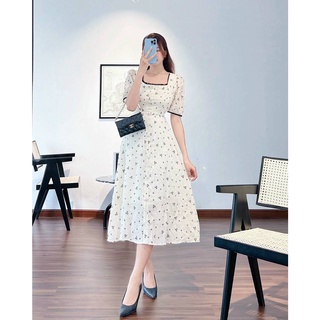 ĐẦM Midi HOA VIỀN