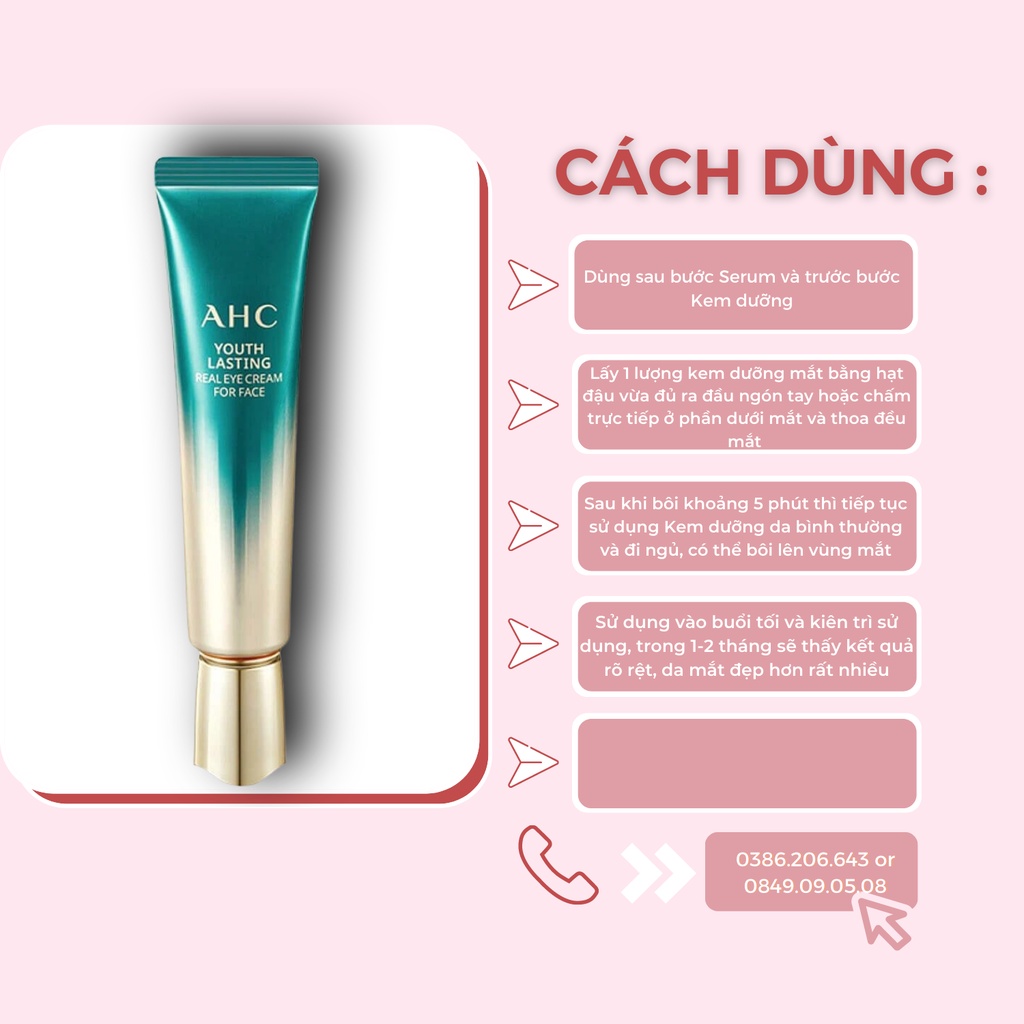 Kem Mắt AHC Ageless Real Eye Cream For Face 12 &amp; 30ml KDM1932