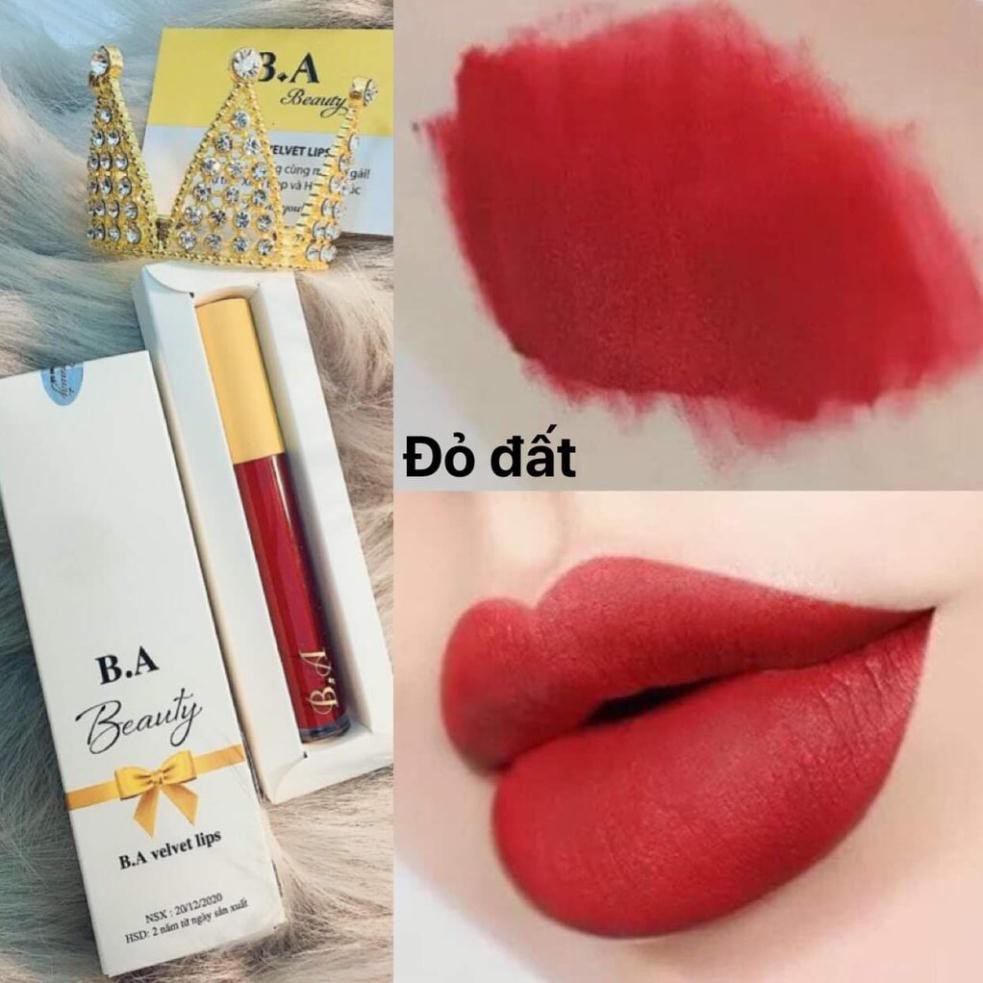 [Đỏ Đất] Son Kem Lì Nắp Vàng Cao Cấp B.A Màu Đỏ Đất | BigBuy360 - bigbuy360.vn