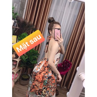 Đầm yếm thổ cẩm + Ảnh thật