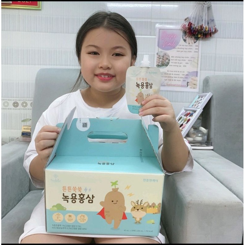 Hồng sâm baby Hàn Quốc cho bé biếng ăn từ 2 tuổi_chính hãng chunho_ hộp 30 gói