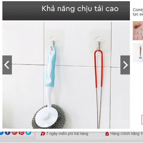 combo 10 móc trong suốt dính tường siêu chắc