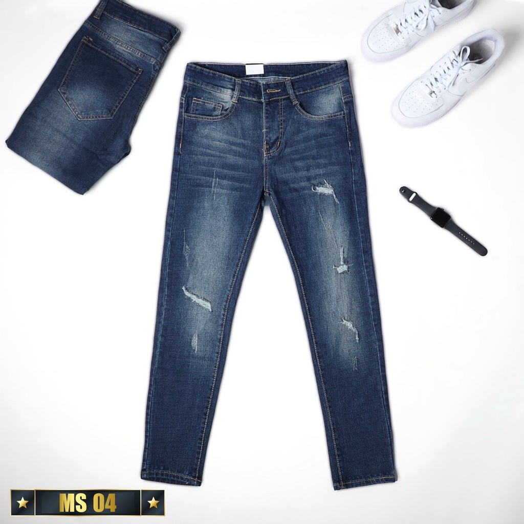 Quần jean nam co giãn 4 chiều, quần bò dáng ôm chất vải cao cấp CAROLLSTORE MS04