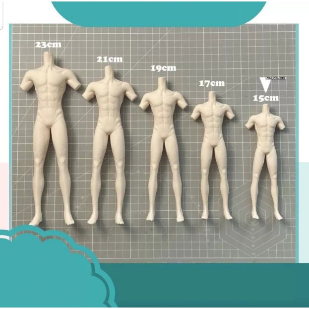 Khuôn Búp bê nam cao 15-23 cm silicone trong dẻo hai mặt nặn tượng đất sét búp bê nam