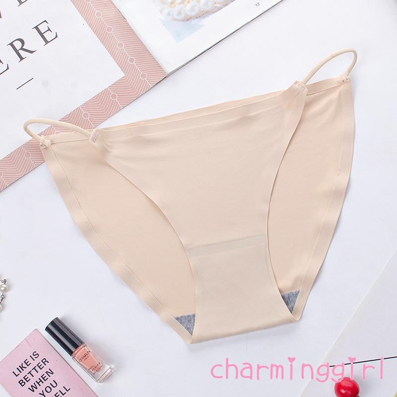 Quần lót không đường may siêu mỏng lưng thấp màu trơn thời trang quyến rũ dành cho nữ