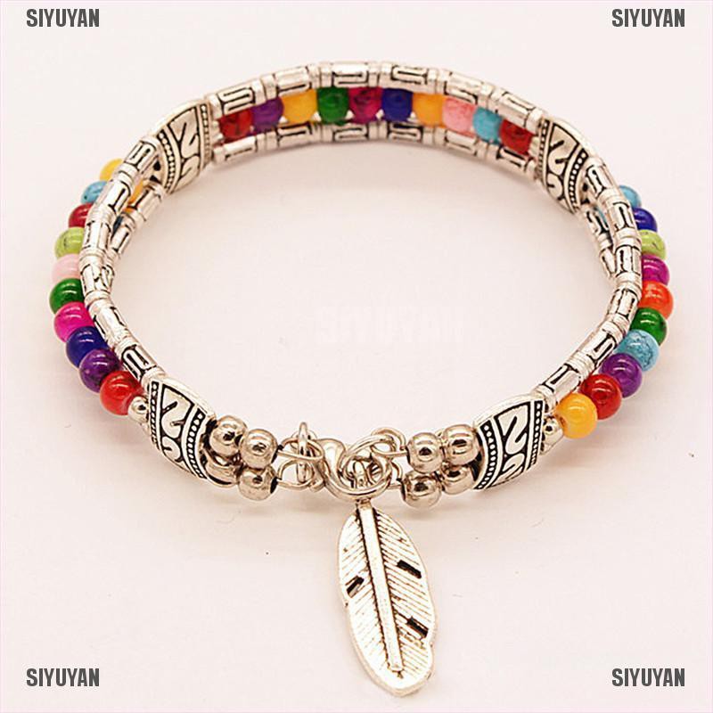 Vòng Tay Hợp Kim Đính Đá Ngọc Lam Phong Cách Bohemian | BigBuy360 - bigbuy360.vn