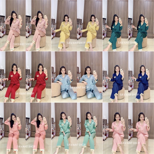 [ LỤA SATIN CAO CẤP ] PIJAMA TAY DÀI QUẦN DÀI MẶC NHÀ SANG CHẢNH MẪU MỚI