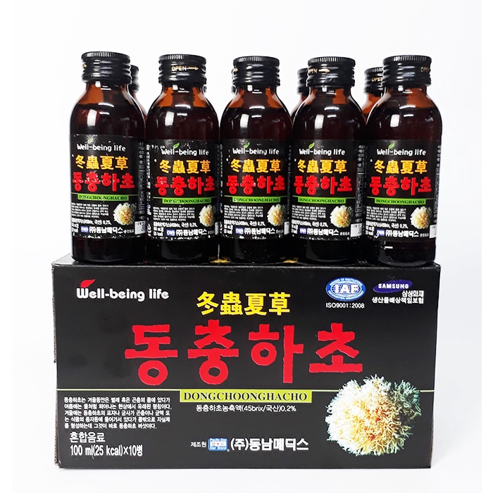 Nước Giải Khát Vị Sâm- Đông Trùng Hàn Quốc Chai 100ml