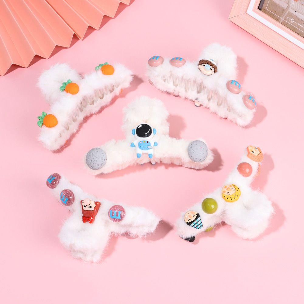 Kẹp Tóc Phủ Lông Acrylic Kiểu Dáng Thanh Lịch Cho Nữ