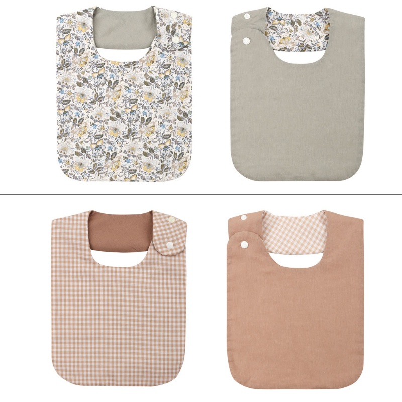 Yếm Ăn Cotton Mềm Mại In Họa Tiết Hoa Xinh Xắn Dành Cho Các Bé