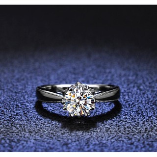 Nhẫn kim cương bạc 925 hình bông tuyết ruy băng đính kim cương nhân tạo one carat moissanite s925