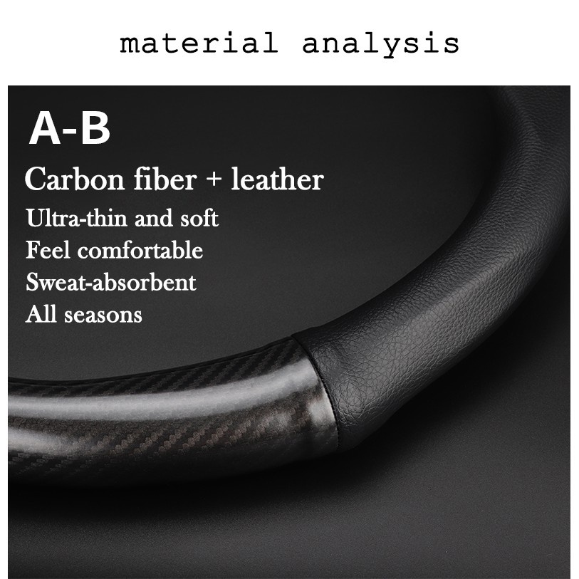 Vỏ Bọc Vô Lăng Bằng Sợi Carbon Cho Xe Hơi Honda Freed Brio City Civic CRV HRV BRV Jazz FD / FC Accord