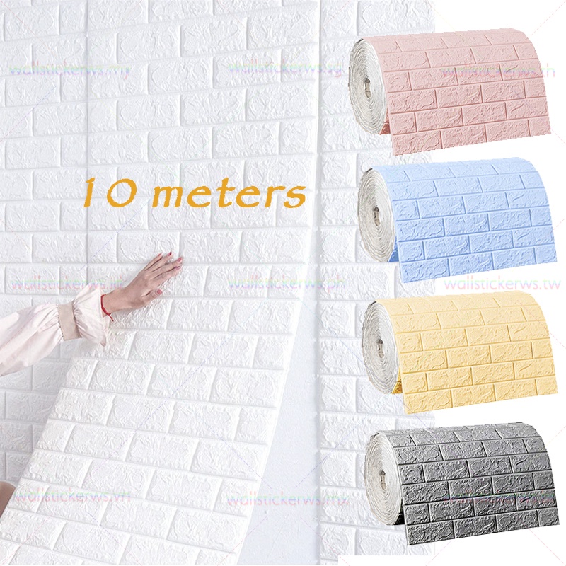 Cuộn giấy dán tường bằng xốp đẹp mắt chống thấm nước rộng 70cm dài 10m