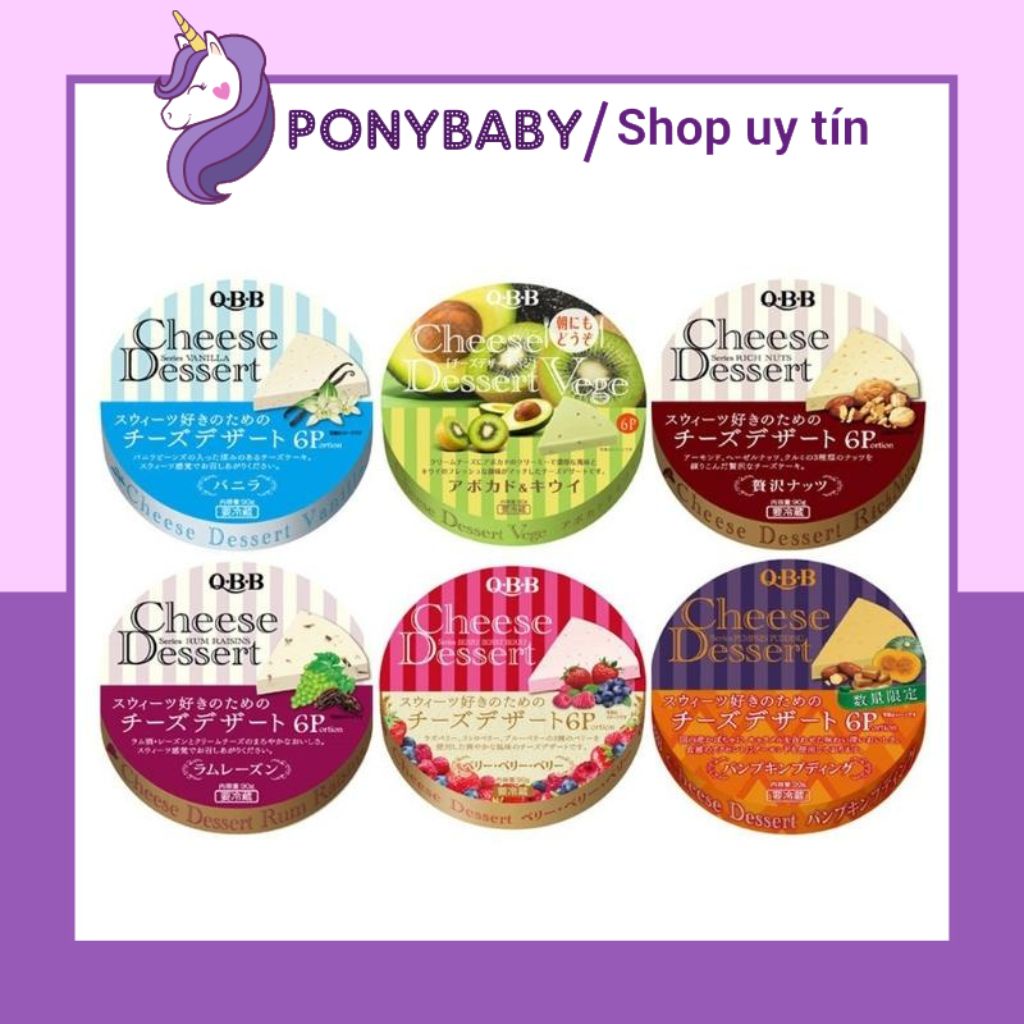 Phô Mai Tách Muối QBB Nhật Bản Vị Trái Cây Đủ Vị, Phomai Cho Bé Ăn Dặm từ 8 tháng, 90g
