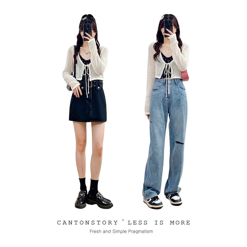 Áo Hai Dây Cổ Chữ v Phong Cách Hàn Quốc Mới Cho Nữ