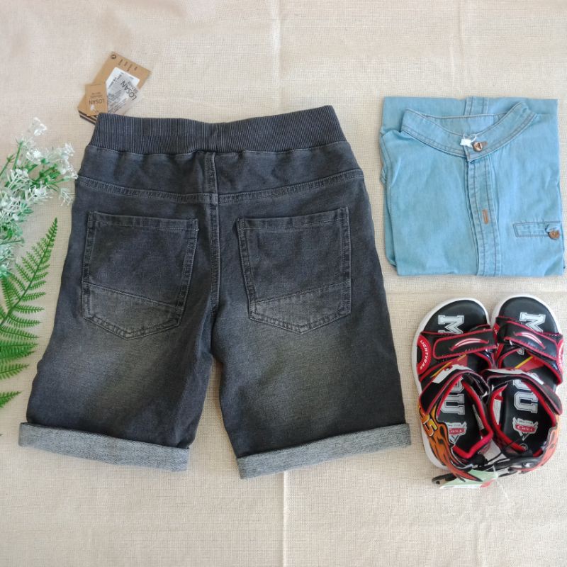 Quần short bé trai xám khói xoắn gấu tăng đơ dư xịn losan