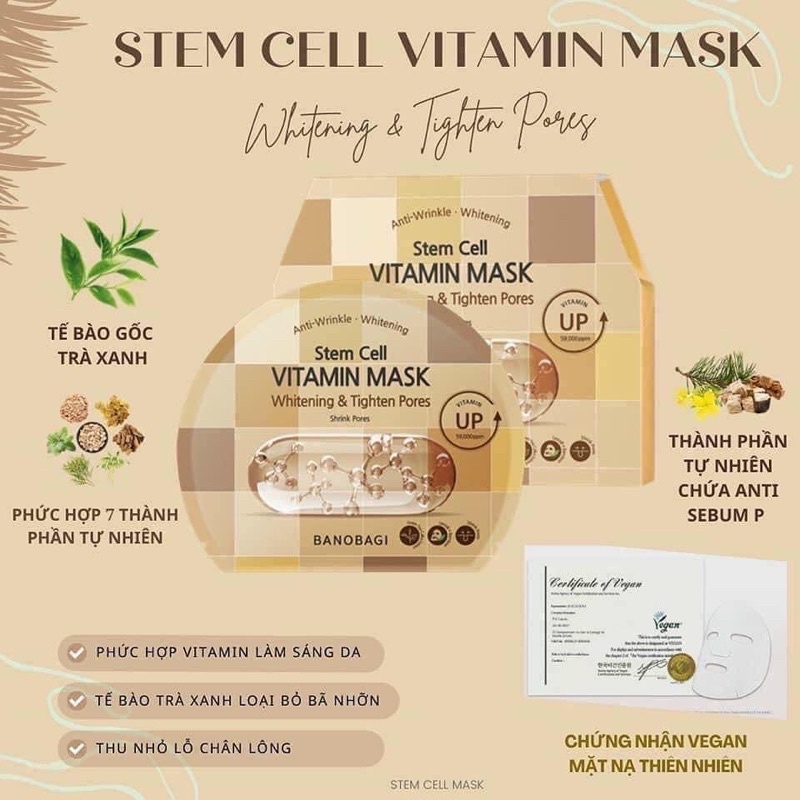 MẶT NẠ VIÊN THUỐC BANOBAGI / STEMCELL VITA GENIC JELLY MẪU MỚI NHẤT