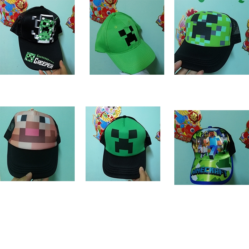 Mũ Lưỡi Trai Phối Lưới In Hoạt Hình minecraft 6 Kiểu Tùy Chỉnh Thời Trang Mùa Hè Cho Bé Trai Và Gái