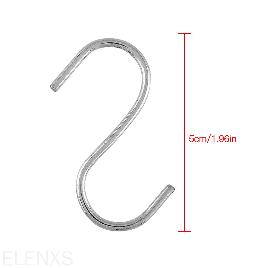 Set 10 móc treo hình chữ s bằng thép không gỉ tiện dụng cho nhà bếp