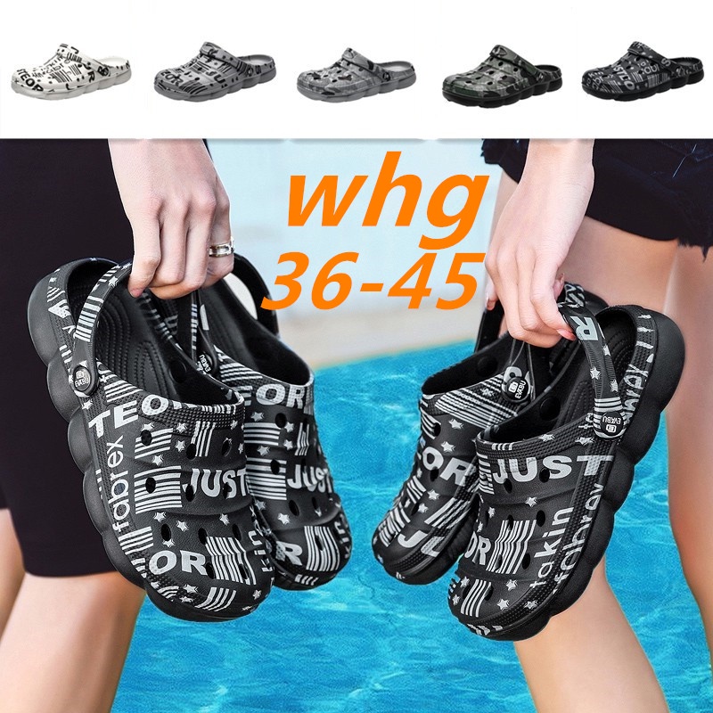 [ Mã 12FASHIONSALE1 giảm 10K đơn 50K ] Dép cross đi biển họa tiết rằn ri/ in chữ cá tính cho nam size 36-45