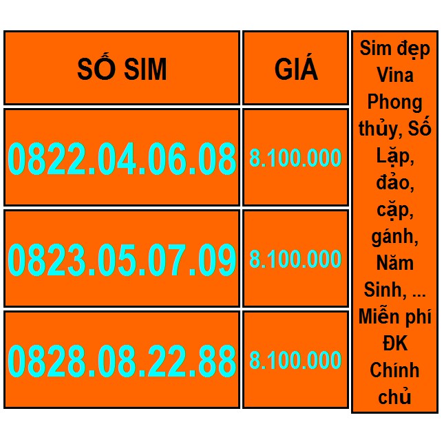 Số Đẹp Gánh Lặp Cặp Đảo Tiến Phong Thủy Năm Sinh Tam hoa Soi Gương ... 3triệu500k đến 8triệu100k Miễn phí ĐK chính chủ