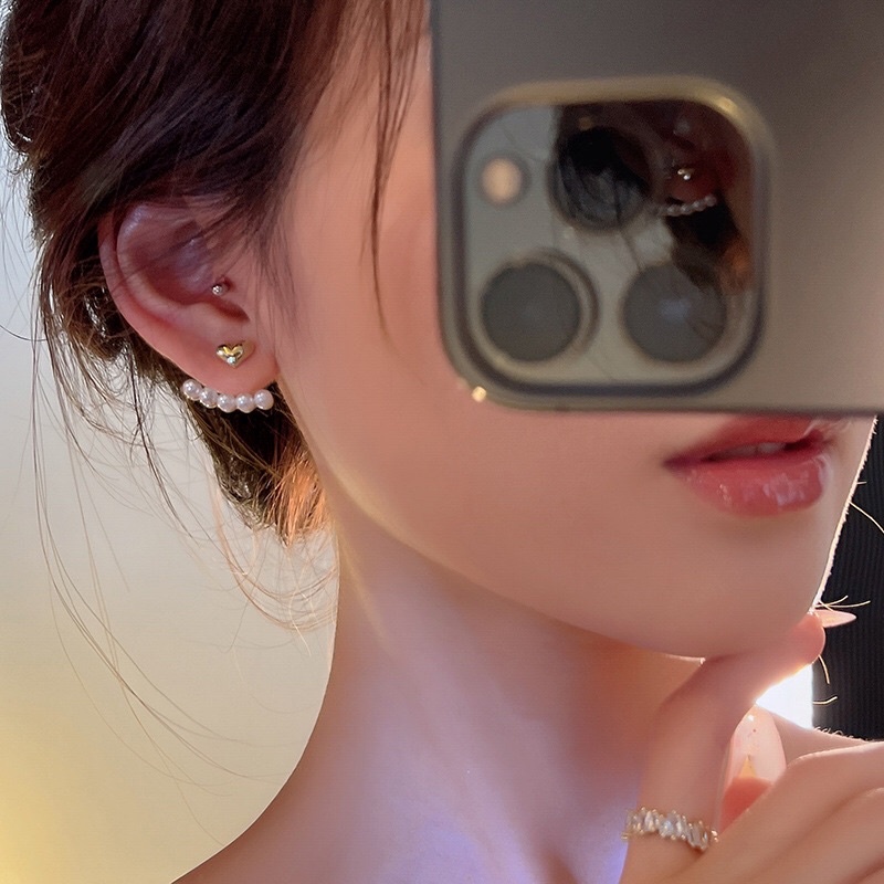 Bông Tai Hàn Quốc Đính Ngọc Trai Nhân Tạo Xinh Xắn Mainia Shop