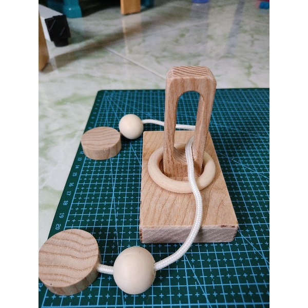 Đồ chơi trí tuệ_Thử thách trí não_Ball &amp; Rope (V1) - Wooden Puzzle_Hack não &amp; Độc đáo_Logic_Giải đố_Tư Duy_Thú vị