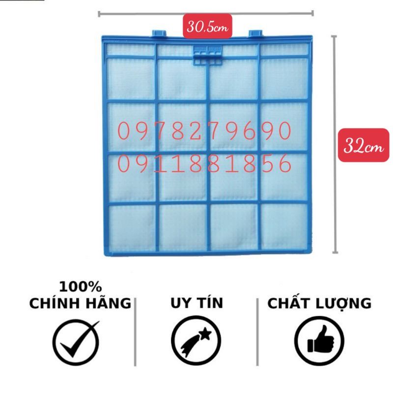 [Hàng chính hãng] Lưới lọc máy lạnh Panasonic 2 HP - 2.5HP (40cm*32cm) và 1 HP - 1.5HP (30.5cm*32cm)