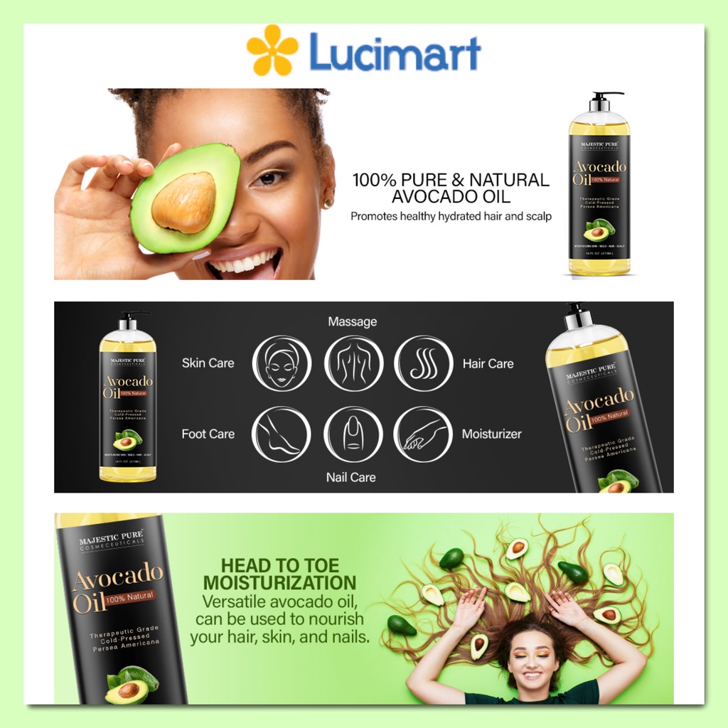 Dầu xoa bóp massage oil Majestic Pure chai 473ml [Hàng Mỹ]