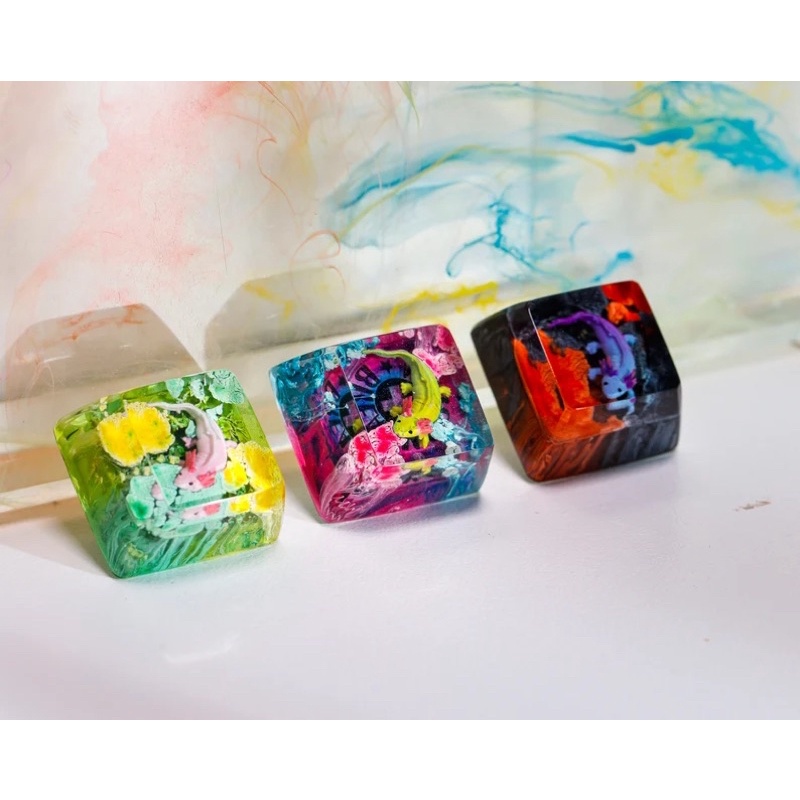 Nút bàn phím cơ kì giông mexico.Keycap resin mexico salamander.Keycap artisan