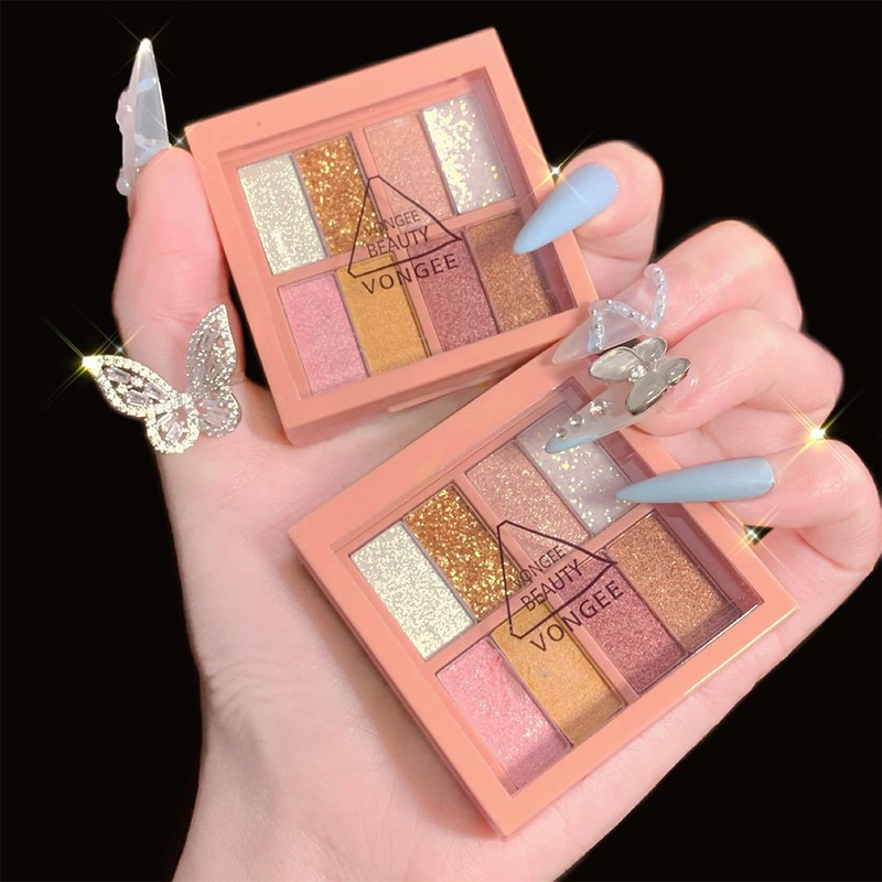 [Hàng mới về] Bảng phấn mắt 8 màu ánh nhũ lấp lánh lâu trôi chống thấm nước