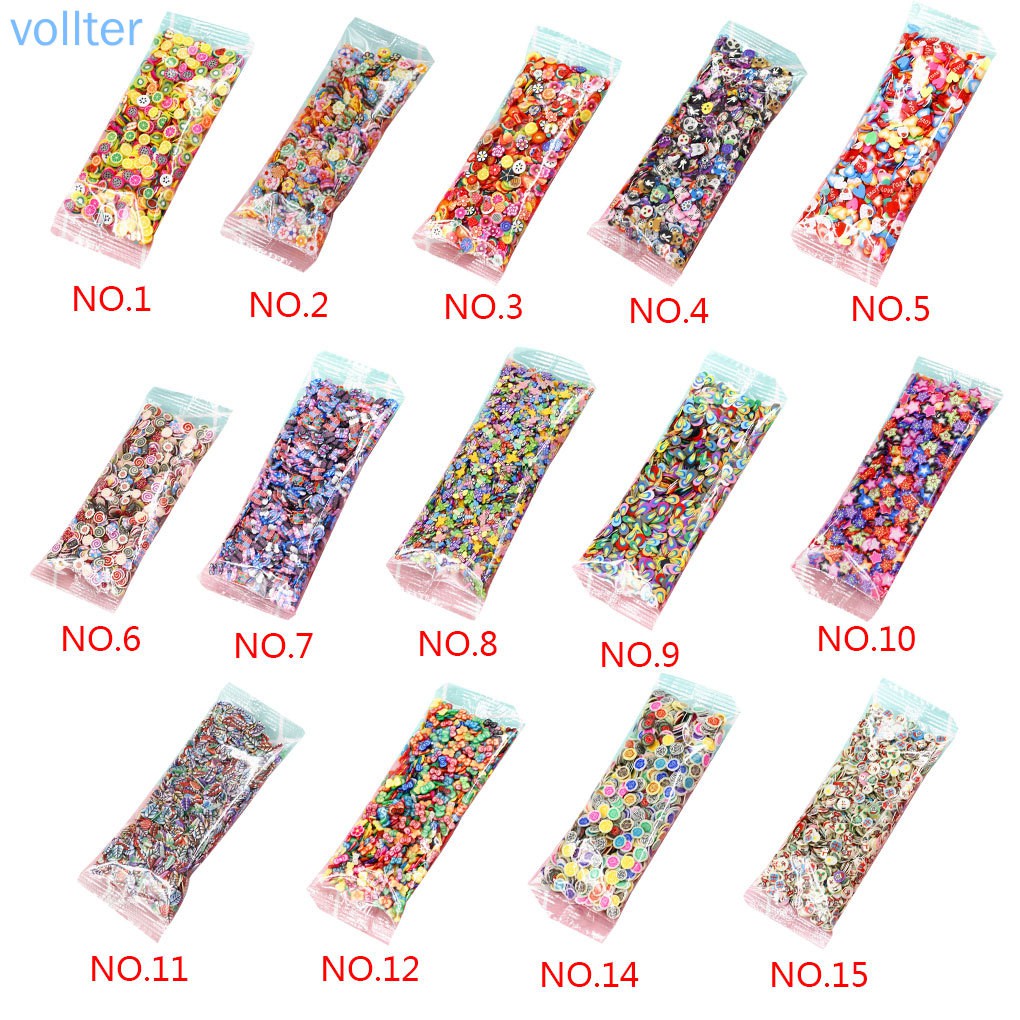 Túi 1000 hạt đất sét polymer 3d trang trí móng tay
