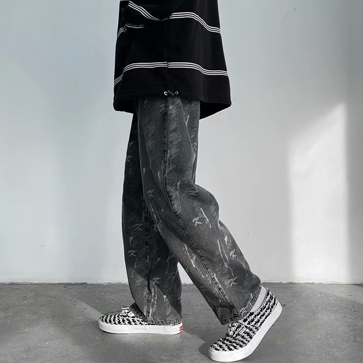 Quần Denim Ống Rộng Thời Trang Đơn Giản Dễ Phối Đồ Cho Nam quần baggy jean from rộng quần jean nam kiểu dáng hàn quốc fashion Quần ống suông